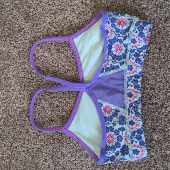 Lululemon Flow Y Bra IV Twiggy Printed Power Purple / Power Purple - Picture 2 of 5